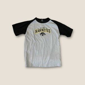 Iowa Hawkeyes Short Sleeve Raglan Tee Black Gray